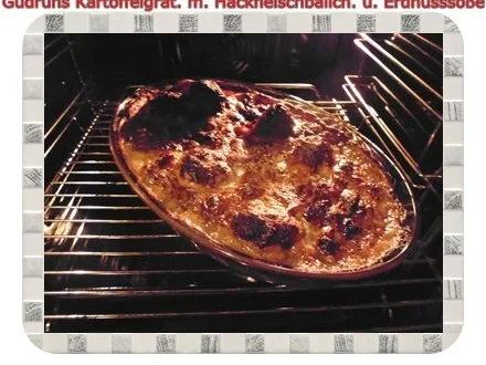 Kartoffeln: Kartoffelauflauf mit Hackfleischbällchen und Erdnusssoße - Rezept - Bild Nr. 11