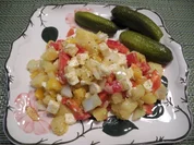 Gewürfelter - Geschüttelter - Kartoffelsalat mit Ziegenkäse - Rezept