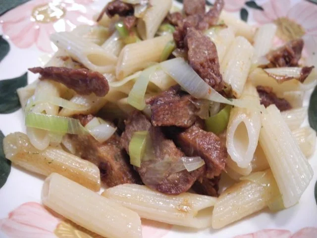 Porree - Soja - Vleisch mit Kamut - Pasta - Rezept - Bild Nr. 2