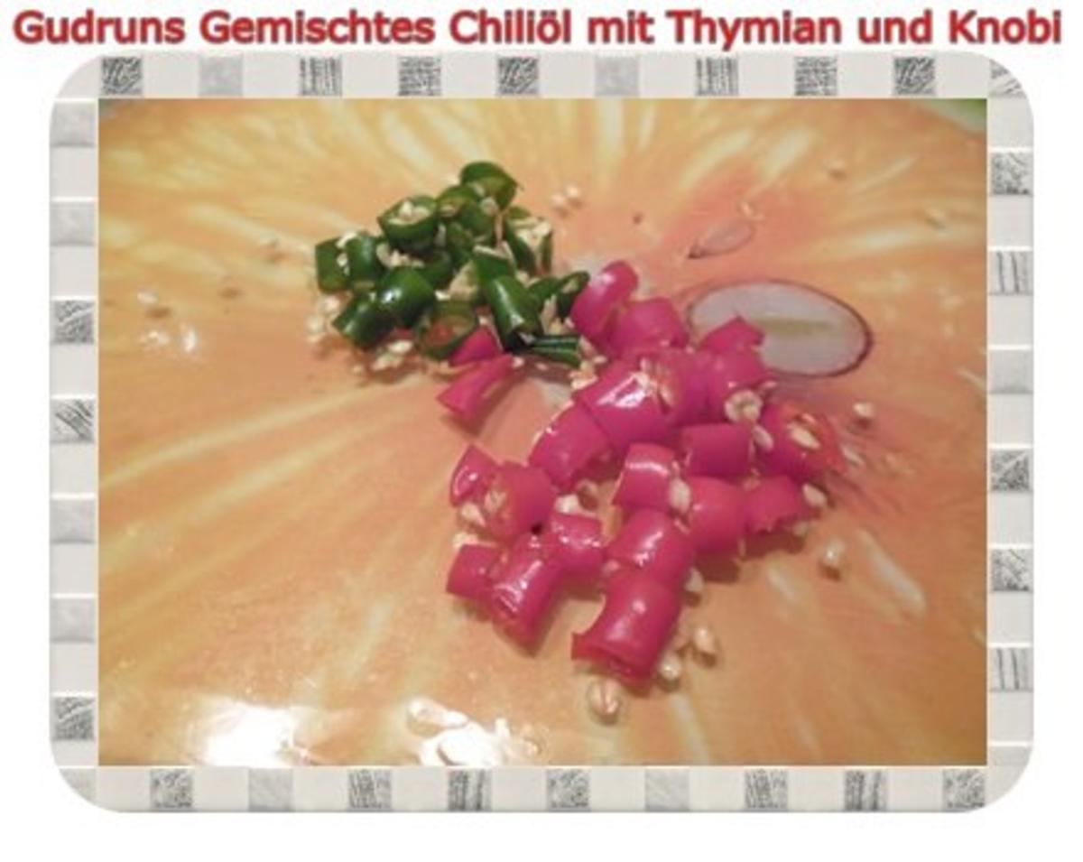 Öl: Gemischtes Chiliöl mit Thymian und Knobi - Rezept - Bild Nr. 3