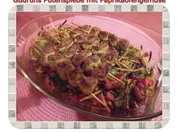 Rezept: Geflügel: Putenspieße auf Kartoffel-Paprikaofengemüse Geflügel: Putenspieße auf Kartoffel-Paprikaofengemüse - Rezept