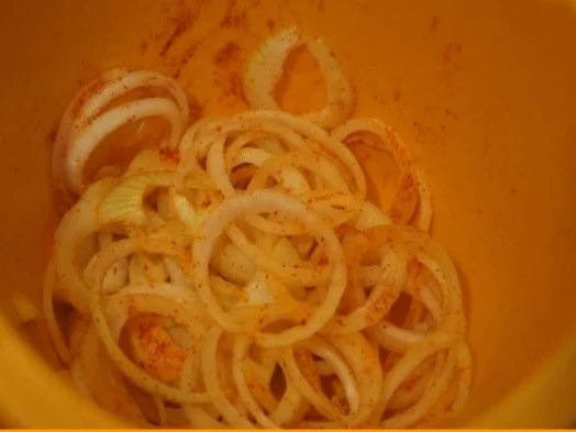 Rostbeef mit Champignons, Zwiebelringen und Pommesfrites - Rezept - Bild Nr. 7