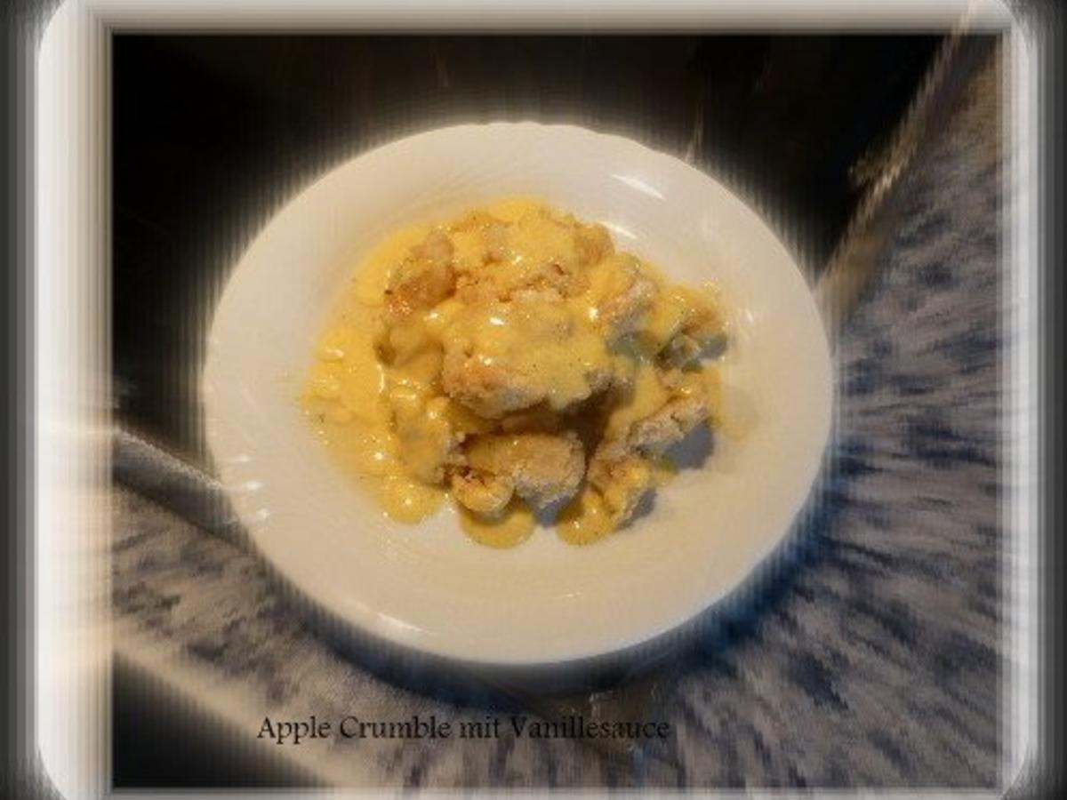 Apple Crumble mit Vanillesauce - schnell &amp; einfach - von golfvornholz
