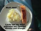 Fisch : Lachs auf der Haut mit Fenchel-Orangen-Risotto - Rezept