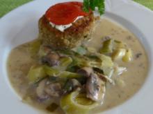 Veggi´s - Heiliges Abendmahl : Hauptgang : Pilz / Lauch mit Bratlingen - Rezept