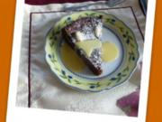Schokoladen-Mandel-Kuchen mit Vanillesauce - Rezept
