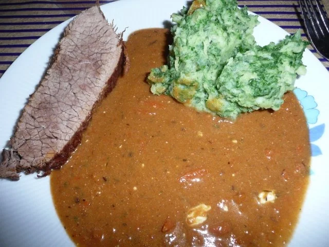 1. Weihnachtstag : Rinderbraten - Kartoffel - Grünkohlstampf - Rezept