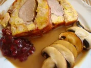 Rezept: pikanter "Königskuchen" in Portwein-Sahnesößchen pikanter "Königskuchen" in Portwein-Sahnesößchen - Rezept