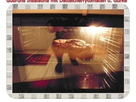 Salat: Insalatina mit Dattelcherrytomaten und Gurke in Honig-Senf-Orangendressing - Rezept - Bild Nr. 7