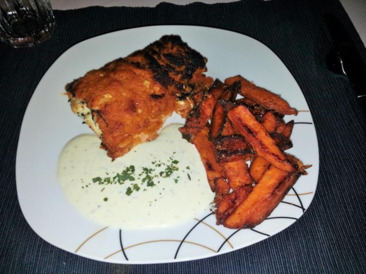 Lachsfilet unter der Haube mit Süßkartoffelpommes an Kräutersahnesoße -
Rezept Gesendet von Kumiko