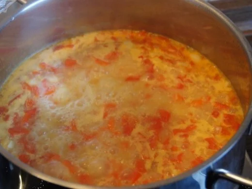 Paprikasuppe mit Kokosmilch und Nürnberger Rostbratwürstchen - Rezept - Bild Nr. 8