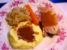 Gekochte Rippchen mit Kraut und Püree - Rezept