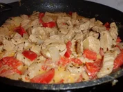 Pfannengericht: Hähnchen-Paprika-Rahmpfanne - Rezept