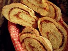 Brot: Baguette mit Röstzwiebeln und Schmelzkäse, Zubereitung mit dem Thermomix - Rezept