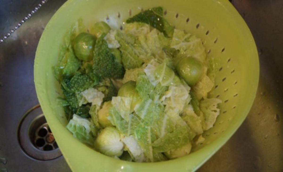 Schlemmerfilet mit Rosenkohl-Wirsing Gemüse und Sellerie-Kartoffelstampf - Rezept - Bild Nr. 7