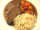 Hirschbraten asiatisch angehaucht mit  Chow Mien Nudeln - Rezept