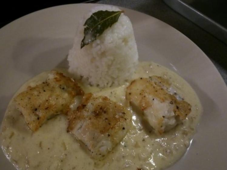 Steinbeißerfilet mit Senf Meerrettich Weißweinsoße - einfach - von sTinsche
