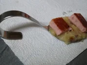 Appetitanreger: Himmel und Äd mit Fleischkäse auf Amuse Geule - Rezept