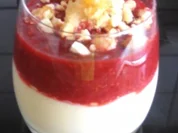 Mandelpudding mit Himbeersoße - Rezept