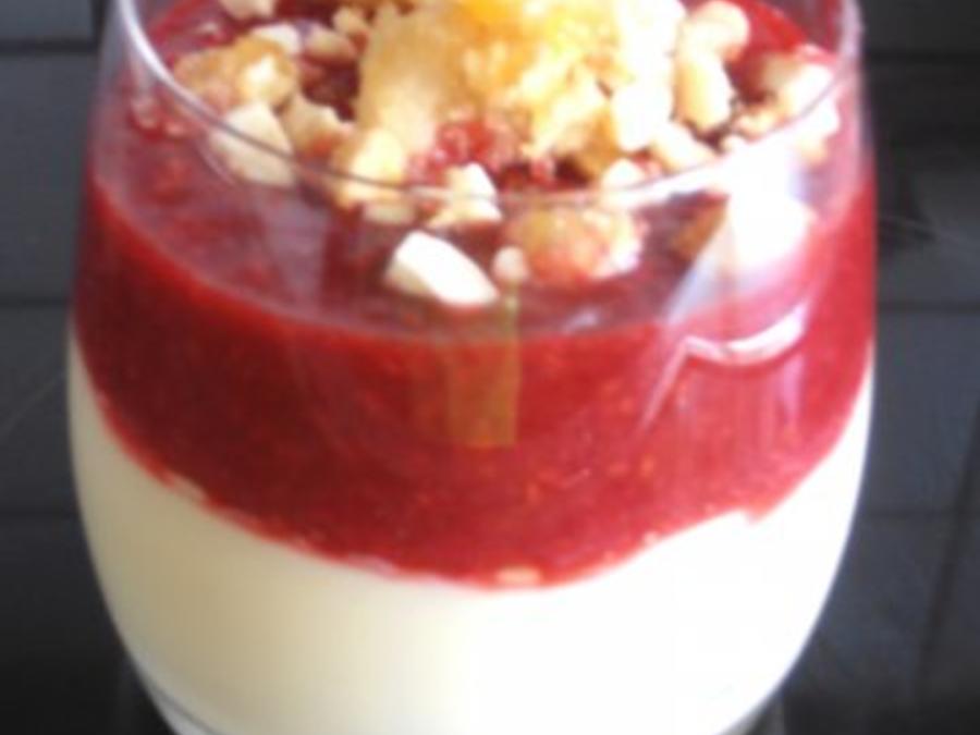 Mandelpudding mit Himbeersoße - einfach - von tigerlilly63