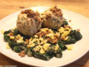 Semmelknödel mit Spinat und Walnussbutter - Rezept