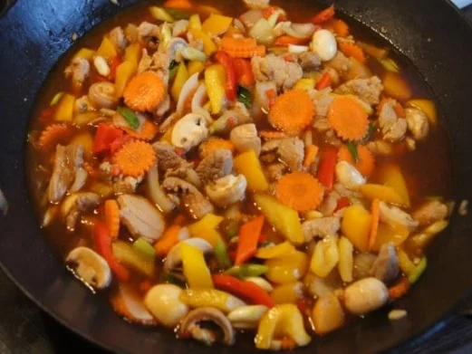 Schweinefilet süß-sauer mit Gemüse und Curry-Reis - Rezept - Bild Nr. 14