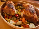 Rezept: Hähnchenkeulen mit Ofengemüse Hähnchenkeulen mit Ofengemüse - Rezept