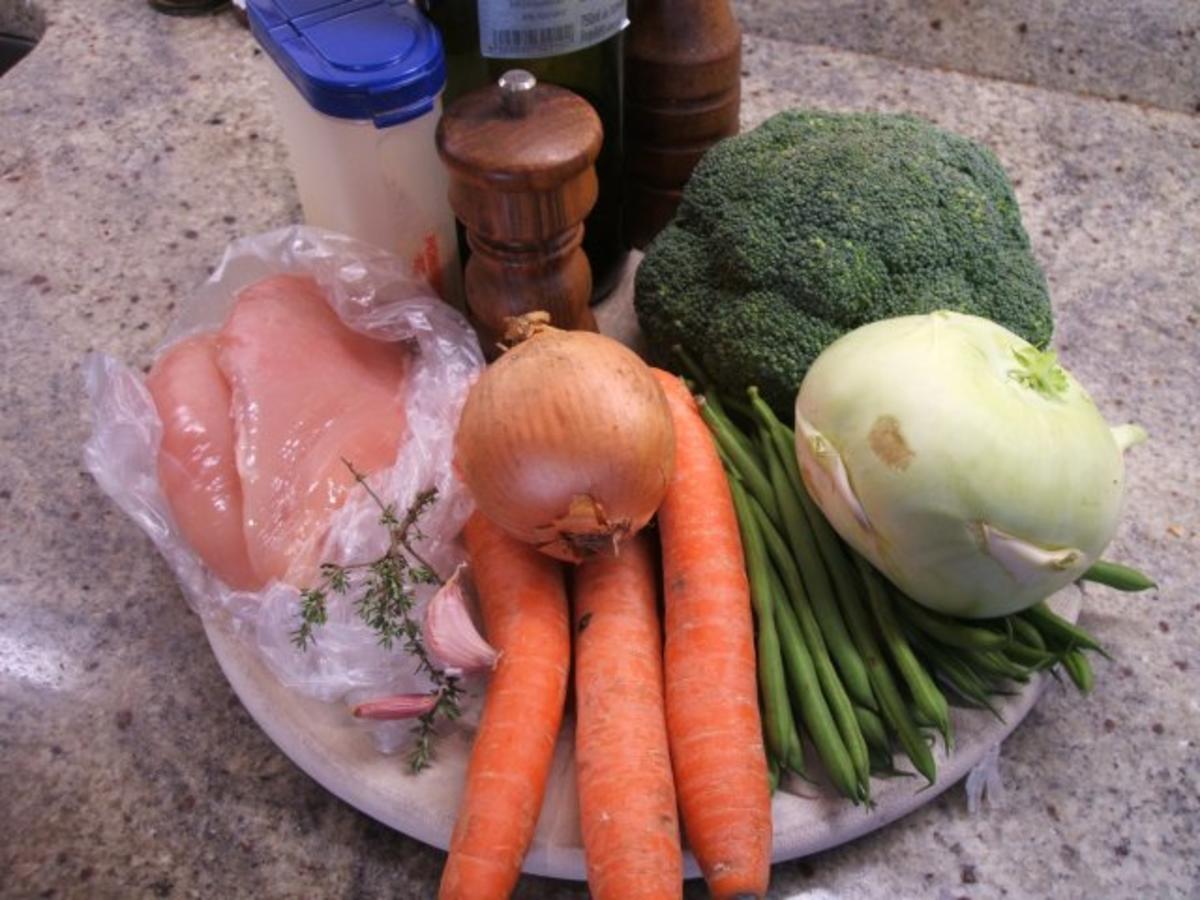 Geflügel: Hähnchenbrust auf Gemüse aus dem Bratschlauch - Rezept - Bild Nr. 2