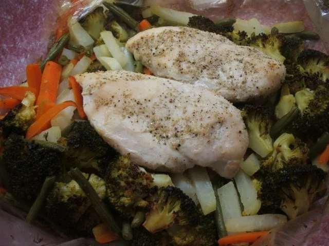 Geflügel: Hähnchenbrust auf Gemüse aus dem Bratschlauch - Rezept - Bild Nr. 7