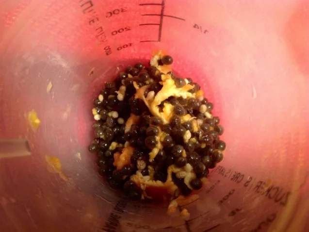 Papaya-Paprika-Salat, Papaya-Frischäse-Dip dazu eine Süßkartoffel - Rezept - Bild Nr. 8