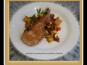 Kartoffel-Champignonpfanne mit Ibericokotelett - Rezept