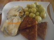 Minutensteaks mit Mango und mit Cambozola überbacken - Rezept