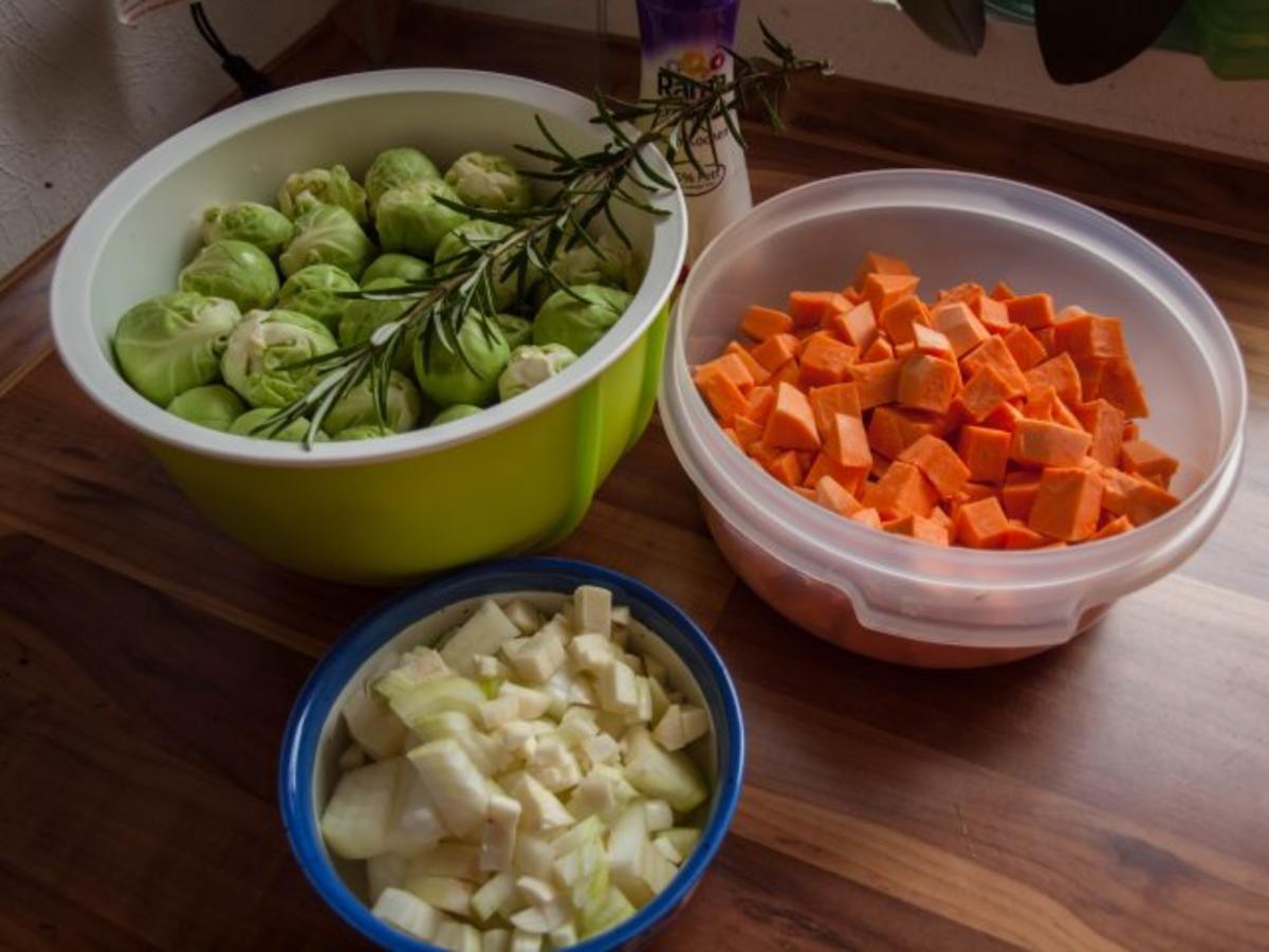 Rosenkohl Gratin mit Süßkartoffeln scharf - einfach - von Lady-Foxy