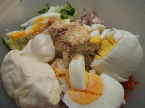 Salate: Eiersalat mit Paprika und Gurke - schnell &amp; einfach - von lunapiena
