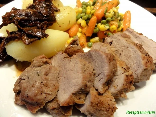 Fleisch:   SCHWEINEFILET natur gebraten - Rezept