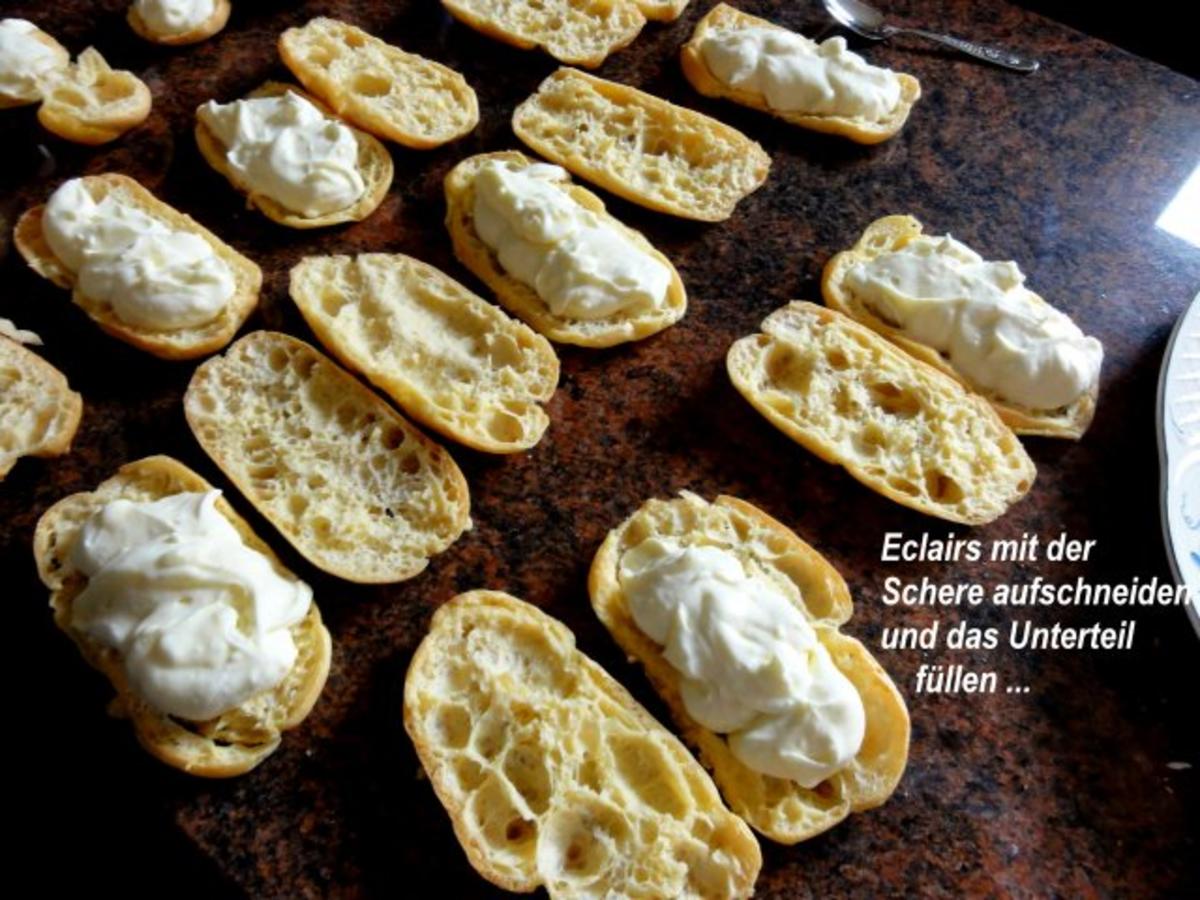 Brandteig: ECLAIRS mit Sahne Pudding Füllung - von Rezeptsammlerin