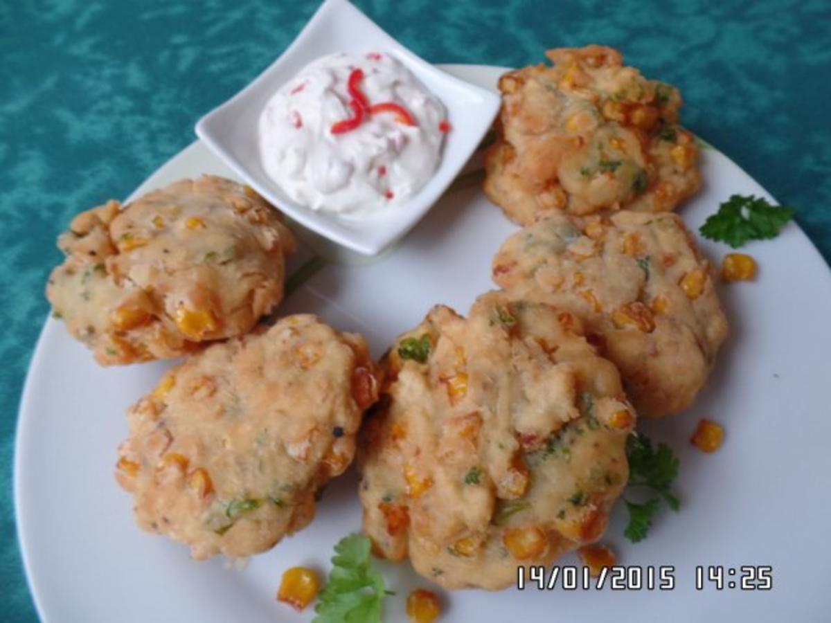 Maisfritters mit Frischkäse-Chili-Dip - Rezept - kochbar.de