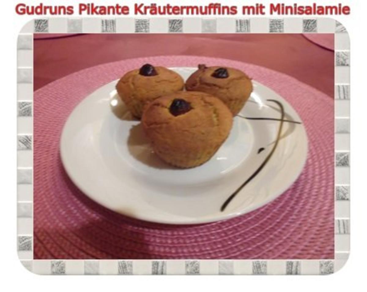 Bilder für Muffins: Pikante Kräutermuffins mit Minisalamie - Rezept