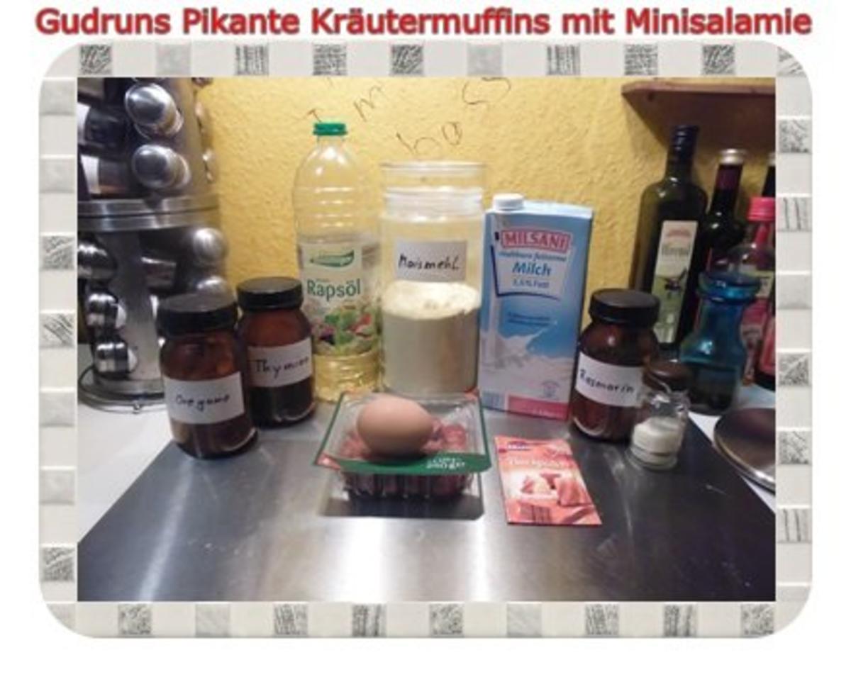 Muffins: Pikante Kräutermuffins mit Minisalamie - Rezept - Bild Nr. 2