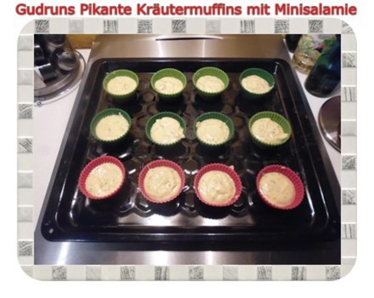 Muffins: Pikante Kräutermuffins mit Minisalamie - Rezept - Bild Nr. 9