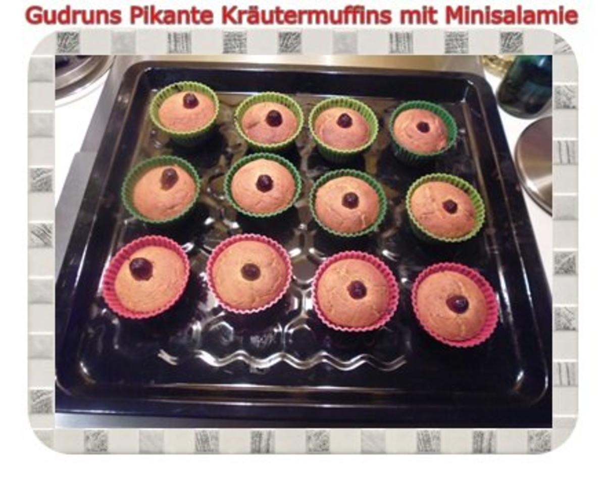 Muffins: Pikante Kräutermuffins mit Minisalamie - Rezept - Bild Nr. 13