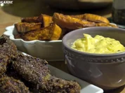 Chicken-Fingers mit Süßkartoffel-Sticks und Limetten-Majo - Rezept