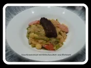 Sauerkrauteintopf mit Böhnchen,Mett-und Blutwurst - Rezept