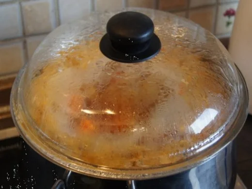 Eintopf mit Hähnchenbrustfilets, Möhrenblüten, Zwiebeln, Champignons und Nudeln - Rezept - Bild Nr. 14