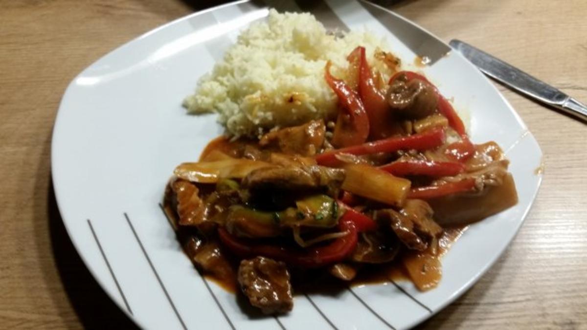 Bilder für Pfannengerührtes Filet mit Gemüse - Rezept