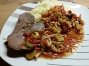 Rotgeschmortes Rindfleisch mit Tomaten Original Chinesisch - Rezept