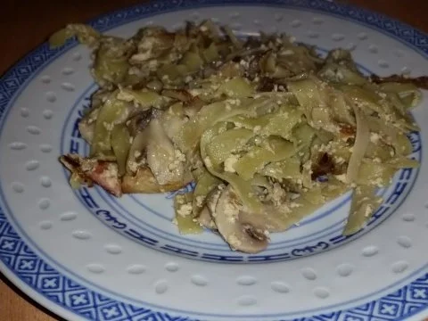 Gebratene Nudeln mit Pilze - Rezept
