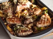 Rezept: Gratin mit Brokkoli, Penne und Medaillons Gratin mit Brokkoli, Penne und Medaillons - Rezept