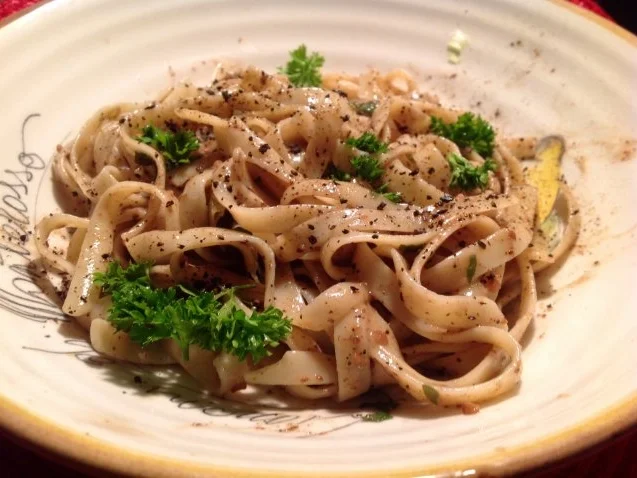 Pasta mit Porree und Walnüssen - Rezept