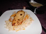 Marinierte Hähnchenbrust auf Orangenreis>> - Rezept